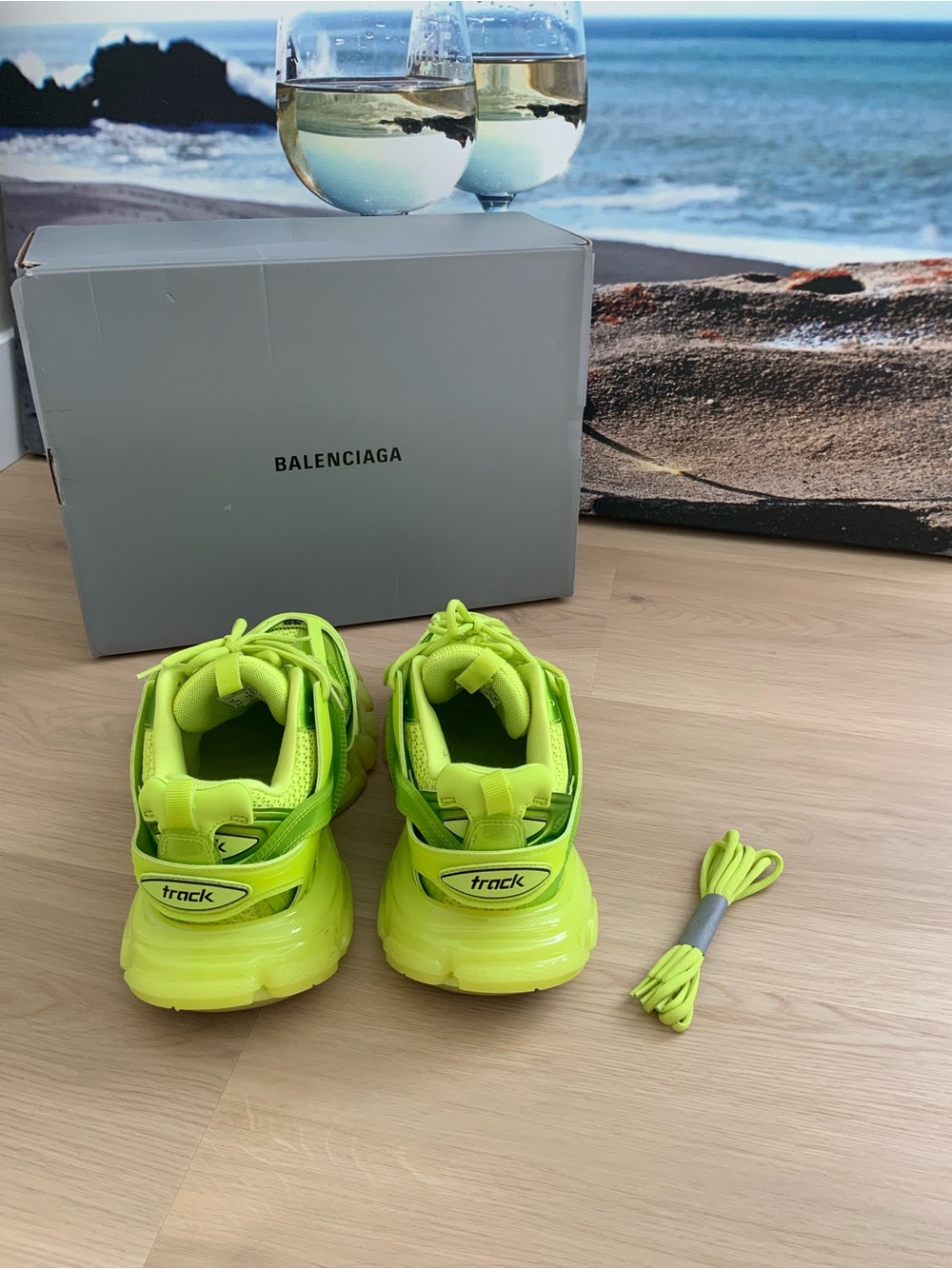 Balenciaga Neon Yellow Triple-Sole Trainer Sneakers - Picture 4 of 10